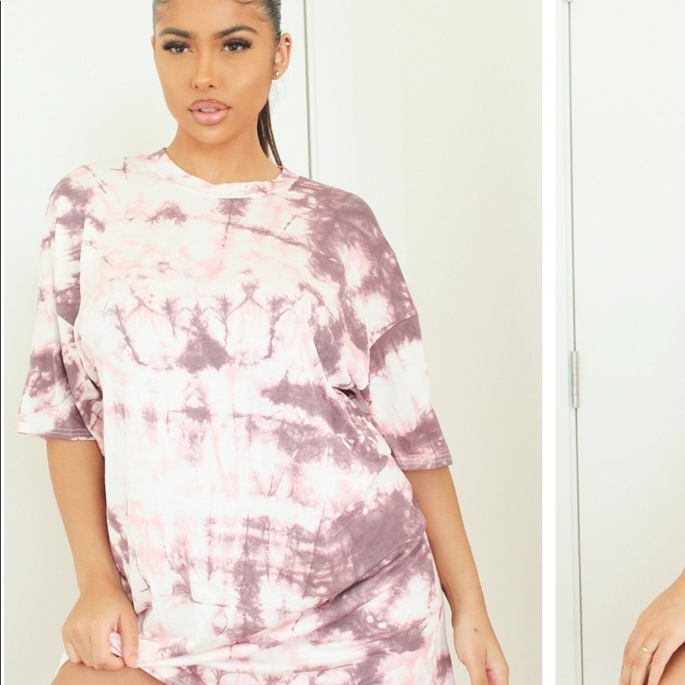 tie die t-shirt dress